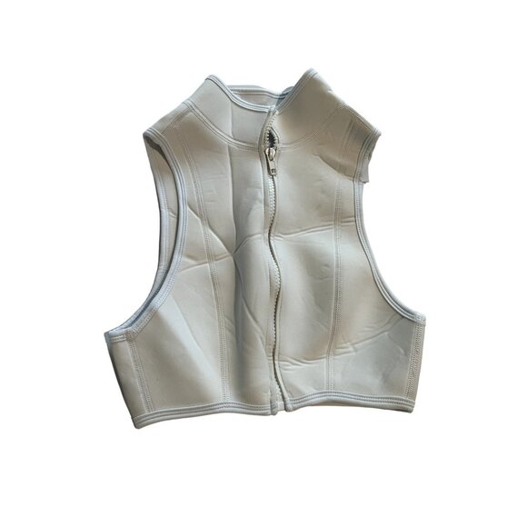 NWT Zacob Sportiv Zip Front Bikini Top in White - Picture 1 of 3